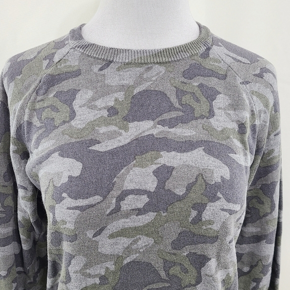 Monrow Grey Camo Raglan Sweatshirt small - Picture 5 of 8